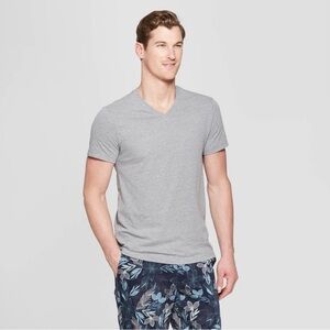 Goodfellow Gray V-Neck T-Shirt | Men’s Classic Short Sleeve Tee | Size XL